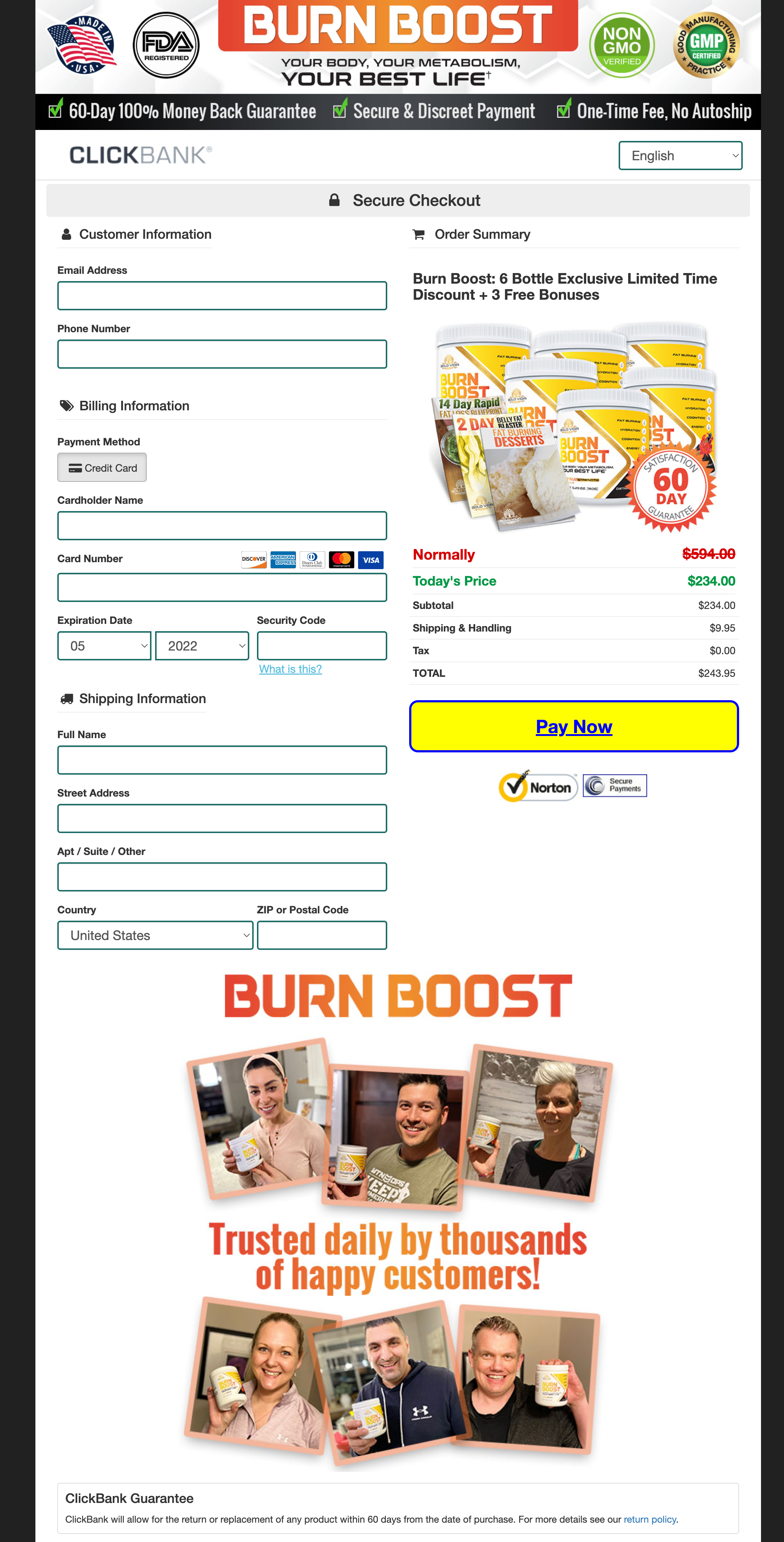 Burn Boost - Order Page